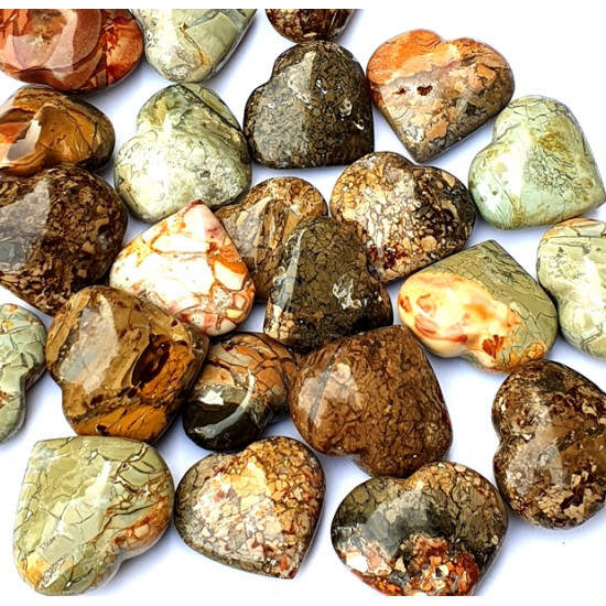 Mini agatized jasper heart