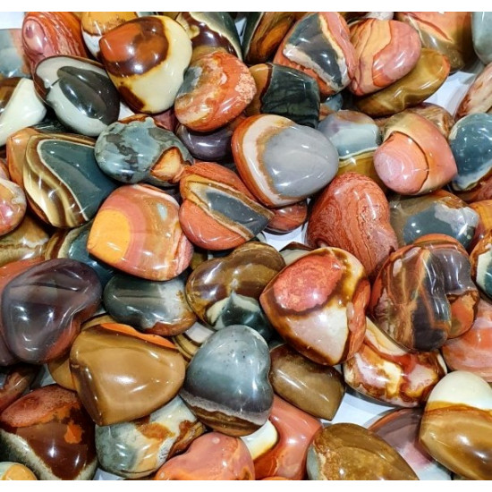 mini polychrome jasper heart