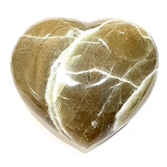 Green moonstone garnierite heart