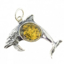 Sterling Silver Amber Pendant P38-01
