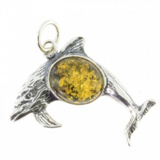 Sterling Silver Amber Pendant P38-01 Sterling Silver Amber Pendant P38-01