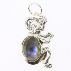Sterling Silver Labradorite Pendant Koala P54-03