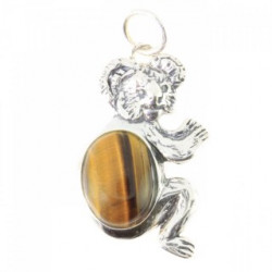 Sterling Silver Tiger's Eye Pendant Koala