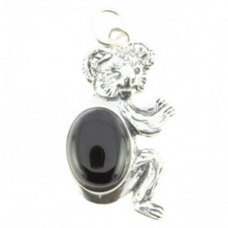 Sterling Silver Black Onyx Pendant Koala P54-03