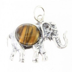 Sterling Silver Tiger's Eye Pendant Elephant
