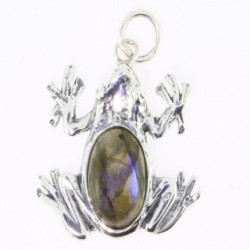 Sterling Silver Labradorite Pendant Frog P66-01