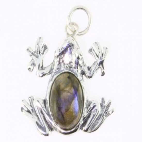 Sterling Silver Labradorite Pendant Frog P66-01