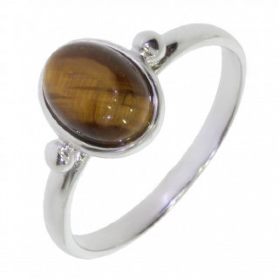 Bague 26-06 oeil de tigre argent