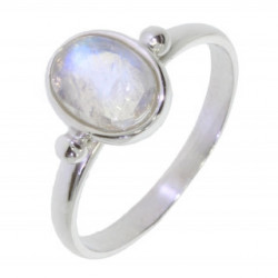 Bague 26-06 pierre de lune argent