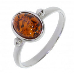 Bague 26-06 ambre argent