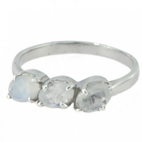 Bague 26-07 pierre de lune argent