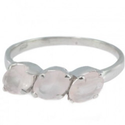 Bague 26-07 quartz rose argent
