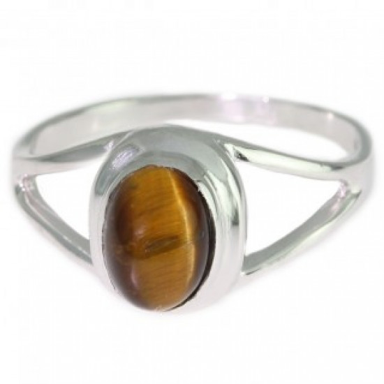 Bague 26-13 oeil de tigre argent