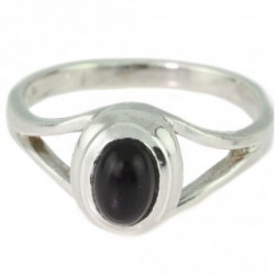 Bague 26-13 onyx noire argent 