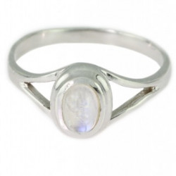 Bague 26-13 pierre de lune argent