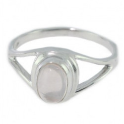 Bague 26-13 quartz rose argent