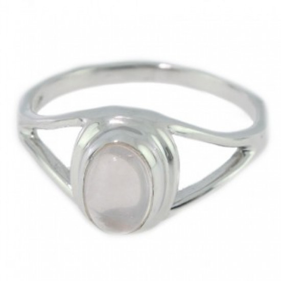 Bague 26-13 quartz rose argent