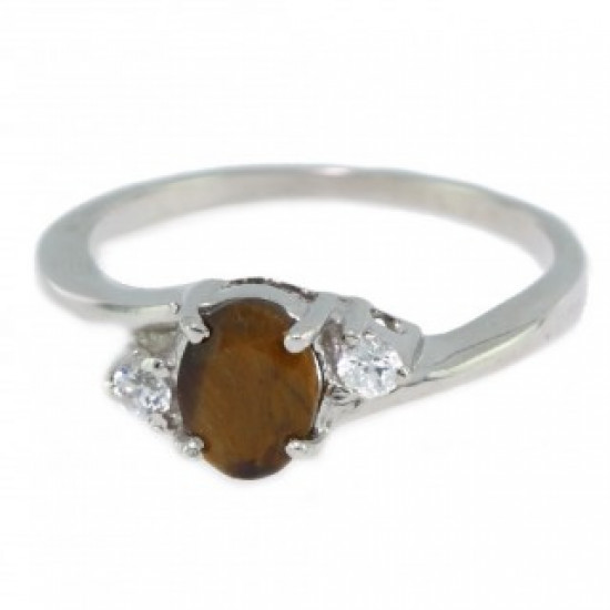 Bague 26-15 oeil de tigre argent
