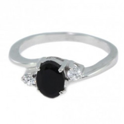 Bague 26-15 onyx noire argent
