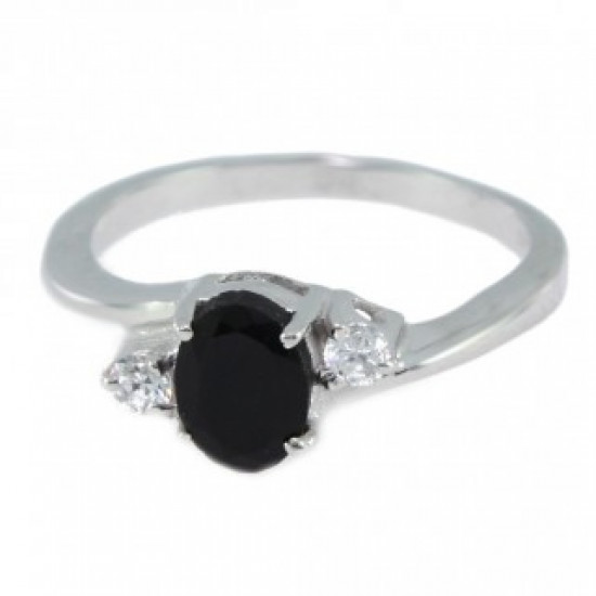 Bague 26-15 onyx noire argent