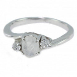 Bague 26-15 pierre de lune argent
