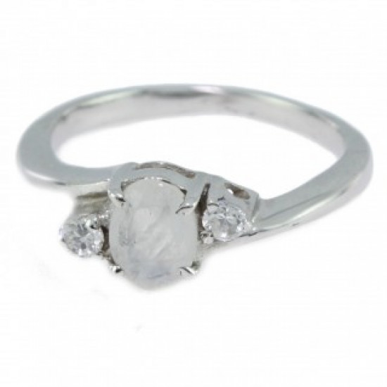 Bague 26-15 pierre de lune argent