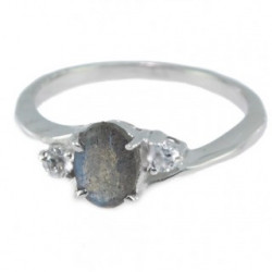 Bague 26-15 labradorite argent