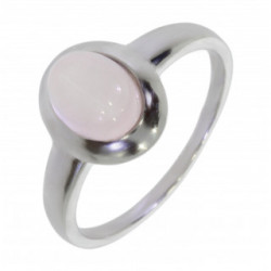 Bague 26-20 quartz rose argent
