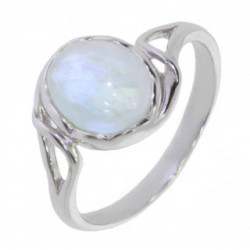 Bague 26-21 pierre de lune argent