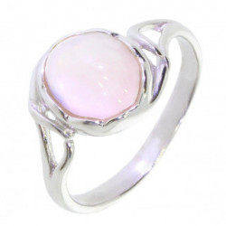 Bague 26-21 quartz rose argent