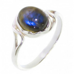 Bague 26-21 labradorite argent