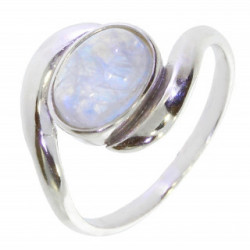 Bague 26-22 pierre de lune argent