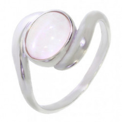 Bague 26-22 quartz rose argent