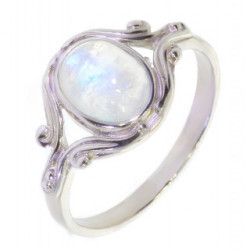 Bague 26-23 pierre de lune argent