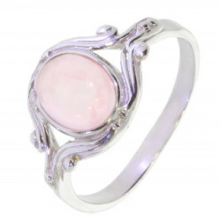 Bague 26-23 quartz rose argent