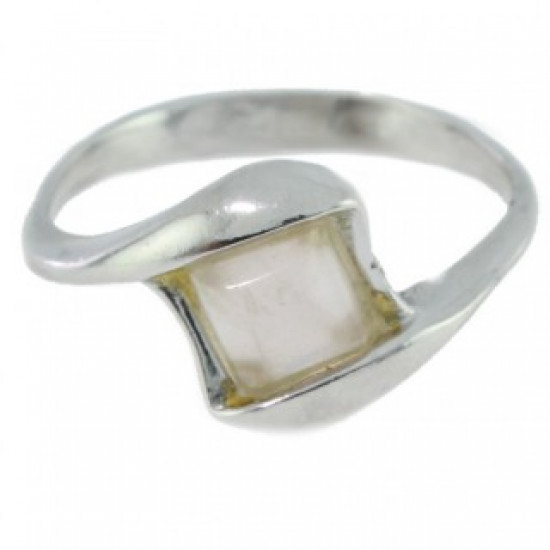 Bague 26-05 quartz rose argent
