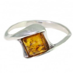 Bague 26-05 ambre argent