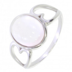 Bague 26-24 quartz rose argent