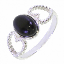 Bague 26-25 onyx noire argent