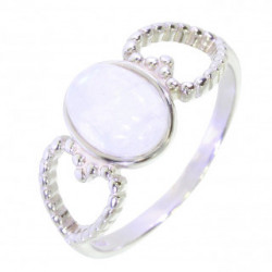 Bague 26-25 pierre de lune argent