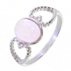 Bague 26-25 quartz rose argent