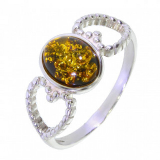 Ring 26-25 Amber Sterling Silver Ring 26-25 Amber Sterling Silver