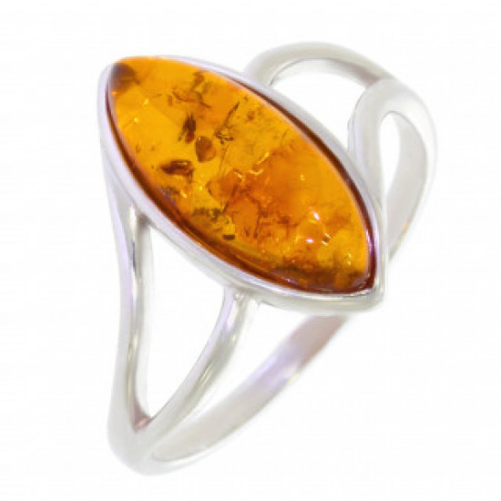 Ring 26-27 Amber Sterling Silver Ring 26-27 Amber Sterling Silver