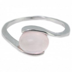 Bague 30-02 quartz rose argent