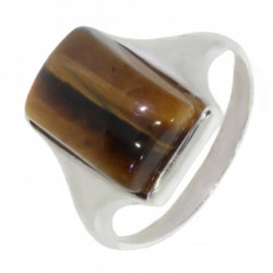Bague 30-08 oeil de tigre argent
