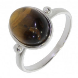 Bague 30-09 oeil de tigre argent