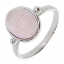 Bague 30-09 quartz rose argent