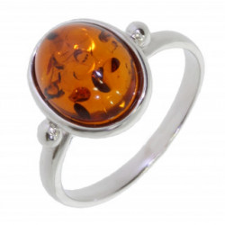 Bague 30-09 ambre argent