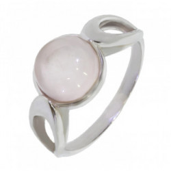 Bague 30-12 quartz rose argent