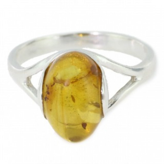 Ring 30-13 Amber Sterling Silver Ring 30-13 Amber Sterling Silver